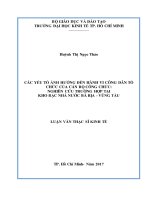 Các nhân tố ảnh hưởng đến hành vi công dân tổ chức của cán bộ công chức nghiên cứu tại KBNN bà rịa vũng tàu 