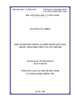 Một số phương pháp lai ghép trong rút gọn thuộc tính theo tiếp cận tập thô mờ (tt) 