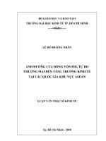 Ảnh hưởng của dòng vốn FDI, tự do thương mại đến tăng trưởng kinh tế tại các quốc gia khu vực ASEAN 
