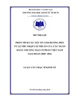 Phân tích các yếu tố ảnh hưởng đến tỷ lệ thu nhập lãi thuần của các ngân hàng thương mại việt nam giai đoạn 2005  2016 