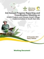 3rd annual progress reporting and coordination meeting on CCAFS projects and climate smart village implementation in southeast asia (working document) 