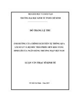 Ảnh hưởng của chính sách tiền tệ thông qua lãi suất và độ dốc trái phiếu đến khả năng sinh lời của ngân hàng thương mại việt nam 