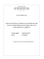 Nâng cao năng lực tham gia vào chuỗi giá trị toàn cầu đối với hàng xuất khẩu việt nam   hàng dệt may và điện tử tt 
