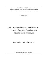 Một số giải pháp nâng cao sự hài lòng trong công việc của giảng viên trường đại học an giang 