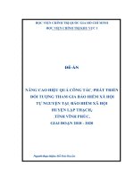 Nâng cao hiệu quả công tác phát triển đối tượng tham gia bảo hiểm xã hội tự nguyện tại bảo hiểm xã hội huyện lập thạch, giai đoạn 2018 2020”