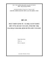 Phát triển kinh tế   xã hội, giảm nghèo bền vững huyện tân sơn, tỉnh phú thọ giai đoạn 2018 2020, định hướng đến năm 2025”