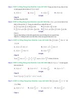 Trắc nghiệm nguyên hàm, tích phân và ứng dụng trong các đề thi thử toán 2018 