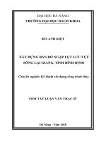 XÂY DỰNG bản đồ NGẬP lụt lƣu vực SÔNG lại GIANG, TỈNH BÌNH ĐỊNH