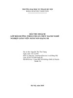 BÀI THU HOẠCH lớp bồi DƯỠNG THEO CHUẨN CHỨC DANH NGHỀ NGHIỆP GIÁO VIÊN mầm NON HẠNG III mới nhất