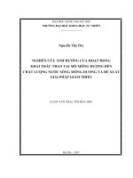 NGHIÊN CỨU ẢNH HƯỞNG CỦA HOẠT ĐỘNG KHAI THÁC THAN TẠI MỎ MÔNG DƯƠNG ĐẾN CHẤT LƯỢNG NƯỚC SÔNG MÔNG DƯƠNG VÀ ĐỀ XUẤT GIẢI PHÁP GIẢM THIỂU