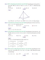 Trắc nghiệm phương pháp tọa độ trong không gian oxyz trong các đề thi thử toán 2018 