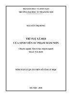 Trí tuệ xã hội của sinh viên sư phạm mầm non (tt) 