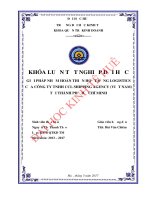 Giải pháp nhằm hoàn thiện hoạt động logistics của công ty TNHH CCL shipping agency (việt nam) tại thành phố hồ chí minh 