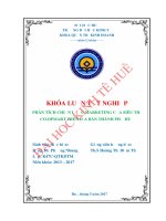 PHÂN TÍCH CHIẾN lược MARKETING của SIÊU THỊ CO OPMART TRÊN địa bàn THÀNH PHỐ HUẾ 