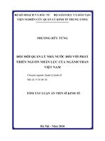 Đổi mới quản lý nhà nước đối với phát triển nguồn nhân lực của ngành than việt nam tt 