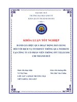 Đánh giá hiệu quả hoạt động bán hàng đối với dịch vụ internet thông qua website tại công ty cổ phần viễn thông FPT telecom chi nhánh huế