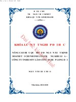 Nâng cao hiệu quả hoạt động sản xuất kinh doanh tại chi nhánh lâm trường khe giữa – công ty TNHH MTV lâm công nghiệp long đại 