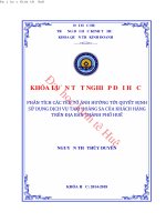 Phân tích các yếu tố ảnh hưởng tới quyết định sử dụng dịch vụ taxi hoàng sa của khách hàng trên địa bàn thành phố huế 