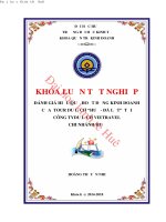 Đánh giá hiệu quả hoạt động kinh doanh của tour du lịch “huế   đà lạt” tại công ty du lịch vietravel chi nhánh huế