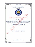 Đánh giá hành vi của khách hàng cá nhân sau khi mua sản phẩm nhãn hàng riêng tại siêu thị co opmart huế  