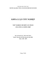 THỬ NGHIỆM CHẾ BIẾN SẢN PHẨM CHẢ LÒNG GÀ ĐÓNG HỘP