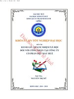 Đánh giá trách nhiệm xã hội đối với công nhân tại công ty cổ phần dệt may huế 