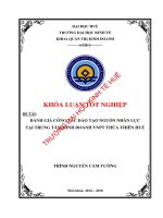 Đánh giá công tác đào tạo nguồn nhân lực tại trung tâm kinh doanh VNPT thừa thiên huế 