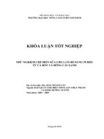 THỬ NGHIỆM CHẾ BIẾN SỮA CHUA CÓ BỔ SUNG PURÉE TỪ CÀ RỐT VÀ BÔNG CẢI XANH