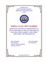 ĐÁNH GIÁ sự hài LÒNG của KHÁCH HÀNG về CHẤT LƯỢNG DỊCH vụ TIỀN gửi TIẾT KIỆM tại NGÂN HÀNG NÔNG NGHIỆP và PHÁT TRIỂN NÔNG THÔN  CHI NHÁNH THỌ yên 