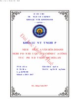 Ảnh hưởng của văn hóa doanh nghiệp đến hiệu quả tài chính của công ty cổ phần dệt may phú hòa an 