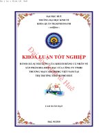 Đánh giá sự hài lòng của khách hàng cá nhân về sản phẩm bia huda bạc của công ty TNHH thương mại carlsberg việt nam tại thị trường thành phố huế