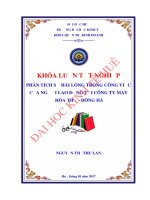 Phân tích sự hài lòng trong công việc của người lao động tại công ty may hòa thọ   đông hà 