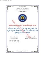 Nâng cao chất lượng dịch vụ thẻ tín dụng tại ngân hàng thương mại cổ phần sài gòn hà nội chi nhánh huế 