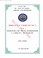 “Đánh giá hiệu quả hoạt động kinh doanh của công ty cổ phần long thọ 