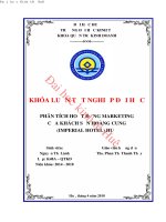 Phân tích hoạt động marketing của khách sạn hoàng cung (imperial hotel) huế