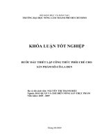 BƯỚC ĐẦU THIẾT LẬP CÔNG THỨC PHỐI CHẾ CHO SẢN PHẨM SÔCÔLA ĐEN
