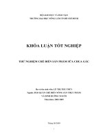 THỬ NGHIỆM CHẾ BIẾN SẢN PHẨM SỮA CHUA GẤC