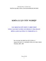 XÁC ĐỊNH NGUYÊN NHÂN VÀ BIỆN PHÁP NÂNG CAO CHẤT LƯỢNG SẢN PHẨM CÁ TRA FILLET ĐÔNG LẠNH TẠI CÔNG TY TNHH HÙNG CÁ
