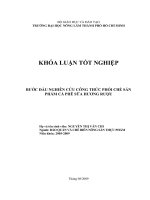 BƯỚC ĐẦU NGHIÊN CỨU CÔNG THỨC PHỐI CHẾ SẢN PHẨM CÀ PHÊ SỮA HƯƠNG RƯỢU