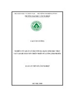 Nghiên cứu quản lý bảo tồn đa dạng sinh học thực vật tại khu bảo tồn thiên nhiên pù luông, thanh hóa 