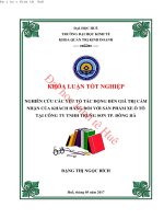 Nghiên cứu các yếu tố tác động đến giá trị cảm nhận của khách hàng đối với sản phẩm xe ô tô tại công ty TNHH trung sơn TP  đông hà 