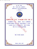 Nghiên cứu sự ảnh hưởng của phong cách lãnh đạo đến sự hài lòng của người lao động tại công ty cổ phần XNK thủy sản nam hà tĩnh