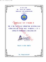 Thực trạng và giải pháp nhằm nâng cao công tác quản trị nguồn nhân lực tại công ty TNHH du lịch lăng cô (langco beach resort) 