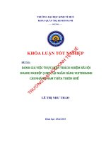 Đánh giá việc thực hiện trách nhiệm xã hội doanh nghiệp (CSR) tại ngân hàng vietinbank chi nhánh nam thừa thiên huế