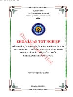 Đánh giá sự hài lòng của khách hàng về chất lượng dịch vụ tiền gửi tại ngân hàng nông nghiệp và phát triển nông thôn chi nhánh huyện phú vang 