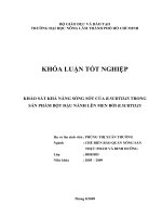 KHẢO SÁT KHẢ NĂNG SỐNG SÓT CỦA B.SUBTILIS TRONG SẢN PHẨM BỘT ĐẬU NÀNH LÊN MEN BỞI B.SUBTILIS Họ và tên sinh viên : PHÙNG THỊ XUÂN THƯỜNG Ngành : CHẾ BIẾN BẢO QUẢN NÔNG SẢN THỰC PHẨM VÀ DINH DƯỠNG Lớp : DH05DD Niên khóa : 2005 – 2009 Tháng 8 