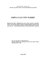 KHẢO SÁT QUY TRÌNH SẢN XUẤT RAU MẦM VÀ BƯỚC ĐẦU XÂY DỰNG MỘT SỐ QUY PHẠM SSOP CHO CƠ SỞ SẢN XUẤT – KINH DOANH RAU MẦM PHƯƠNG THÀNH