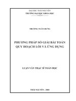 Phương pháp số giải bài toán quy hoạch lồi và ứng dụng 