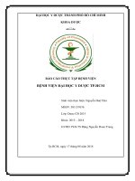 BÁO CÁO THỰC TẬP BỆNH VIỆN ĐẠI HỌC Y DƯỢC TP.HCM