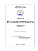 Đặc điểm lâm sàng, cận lâm sàng và kết quả điều trị bệnh nhân ho ra máu tại thái nguyên